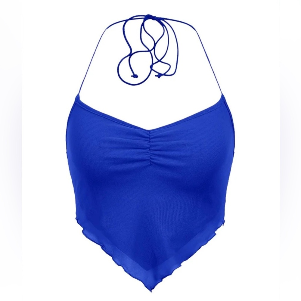 Blue mesh top / size m